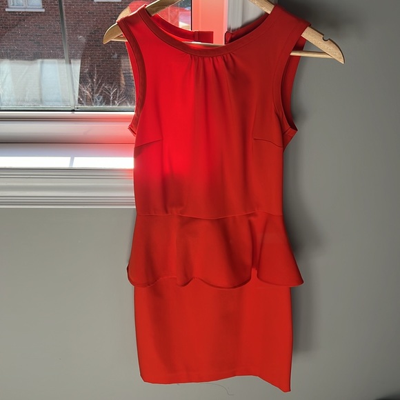 H&M peplum dress size 4 reddish/orange colour - Picture 4 of 8